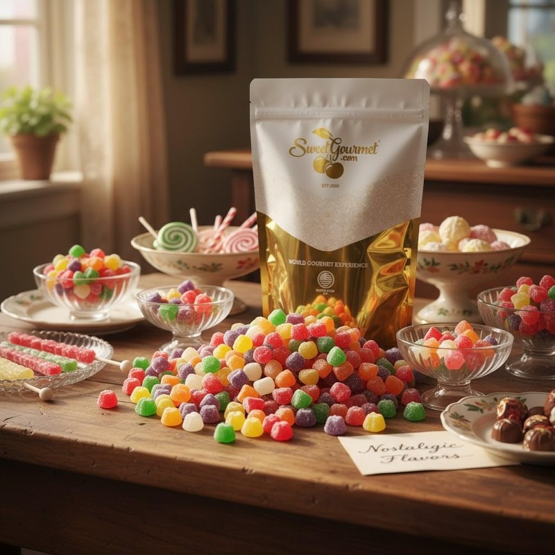 SweetGourmet Spice Drops Candy, Old-Fashioned Gumdrops, 6 Flavors Jelly Candy,