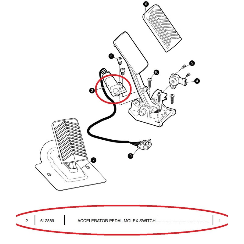A.A Accelerator Pedal Switch for EZGO RXV Cart # 612889