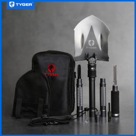 Tyger Auto Folding Shovel TG-SV8U3217 Military Heavy Duty Survival Shovel 16-in-1 Multitool Compact Camp Shovel with Bag for Camping, Hiking, Off-Roading, Outdoor, Tactical, Emergency