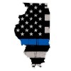 CustomDecal US Illinois State (V14) Thin Blue Line Vinyl Decal