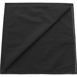 ARMYU Solid Color Military Bandana (22" x 22"), Solid Head Scarf Do-rag 100% Cotton Bandanna Cover (Black)