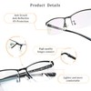 LifeArt Alloy Semi-Rimless Reading Glasses,Blue Light Blocking Glasses, Anti Eyestrain,