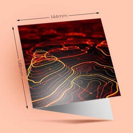 1 x Greeting Card 3D Topographic Map Geography - Blank Birthday Celebration Anniversary #21063