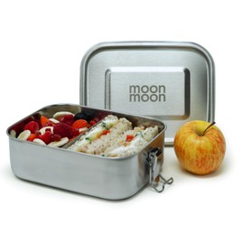 Moonmoon Stainless Steel Lunch Box (0.8 litres) | Metal Bento Lunch Box for Adults & Kids