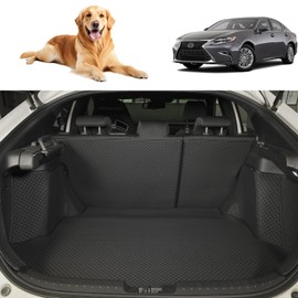 Cargo Liner & Backrest Mat Fit for 2019-2025 Lexus ES ES250/ES350/ES300h - Custom Fit PU Leather Cargo Mat and Backrest Protector- All Weather Waterproof Easy to Clean Anti-Slip