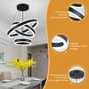 O'NEELDY Modern LED Chandeliers Adjustable Hanging Black Pendant Light Fixture