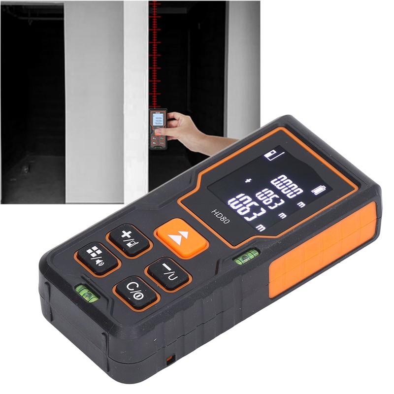 Laser Distance Meter Infrared Backlit LCD Tape Measure Distance Area