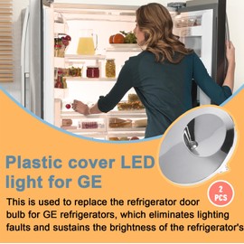 2PCS Upgraded WR55X11132 WR55X25754 for GE Refrigerator Led Light and Cover Assembly, Replace WR55X26487 WR55X30603 WR55X30602 WR55X26486