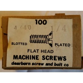 Unbranded 100 pieces - Slotted #4-40 x 1/4" Flat Head Machine Screw Steel Zinc Plated 4/40