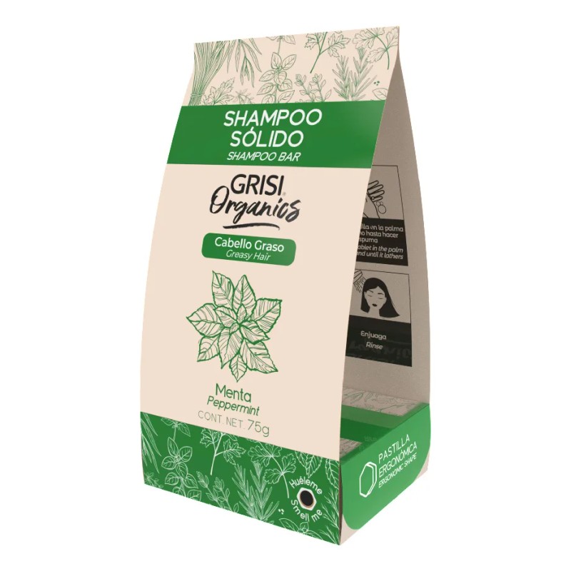 Grisi Organics, Shampoo Sólido Menta, 75 Gr