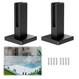 LukLoy Designed for 10mm Glass Railing, 2 Pack 3lb Heavy Duty Glass Railing Spigot SS304 Clamp Brackets for Balustrade Stairs Railing Pool Balcony with Outdoor Powder Coating