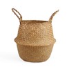 BlueMake Woven Seagrass Belly Basket for Storage, Plant Pot, Laundry,