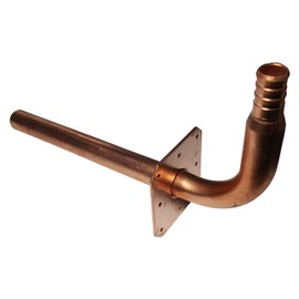GORLENKE1 PIECE XFITTING COPPER STUB OUT ELBOW FOR 1/2" PEX TUBING WITH EAR/NAIL FLANGE 3 1/2" X 6" - BRASS