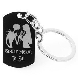 Moonffay The Nightmare Before Christmas Keychain Jack and Sally Skellington Inspired Keyring For Women Men, Style 5, median