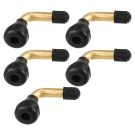X AUTOHAUX 5 Pcs Universal PVR60 Tubeless Tire Valve Stem - Cars RV Bicycles Motorcycles Trailers Tubeless Tire Valve - Stainless Steel Gold Tone