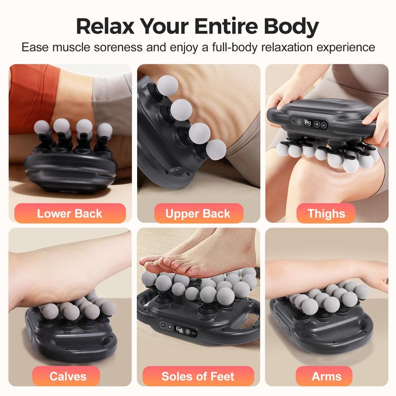 JIASHENG Massage Gun Set with 24 Heads, 9 Modes &