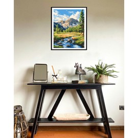 Paint by Numbers Yellowstone, National Park Landscape Paint by Number for Adult Beginner on Canvas, Mountain Lake Trees Acrylic Oil Painting, Nature Artwork Home Wall Decor(16x20inch, No Frame)