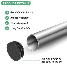 M METERXITY 10-Pack Round Plastic Hole Plugs, 1.5" (38mm) Plastic Tubing End Caps for Patio/Chairs/Fences, Metal Tubing Leg Cap, Furniture Pipe Insert Sliders Glides