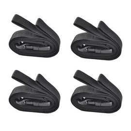 Alnicov Backpack Accessories, Strap, Luggage Strap, Blanket Strap, Sleeping Bag Strap, Adjustable, Durable, with Quick Release Buckle for Outdoor Camping or Daily Use (Black, Pack of 4)