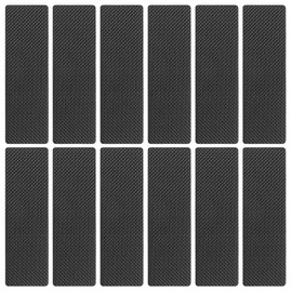 Lnngub 12 Pcs Non Slip Furniture Pads,Self Adhesive Rectangle Non Skid Furniture Grippers for Hardwood Floors Couch Stoppers to Prevent Sliding for Recliners Sofa Chairs(Black,5.7×1.8 in)