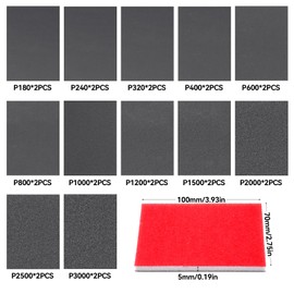 PWGHWG Pack of 24 Sanding Sponges, 180-3000 Grit, Reusable Sanding Sponges, Suitable for Removing Metal Rust, Wood Polishing, Furniture Polishing, Jade and Wall Polishing