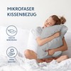 Dreamzie Pillowcase, 40 x 80 cm, Grey, Set of 2,