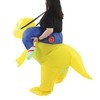 Yellow Dinosaur Inflatable Costume Half Body Model Weird Dinosaur Shape