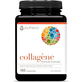 Youtheory Collagen Advanced Formula with Vitamin C, Hydrolyzed Formula for Optimal Absorption, Skin, Hair, Nails and Joint Support 180 Count