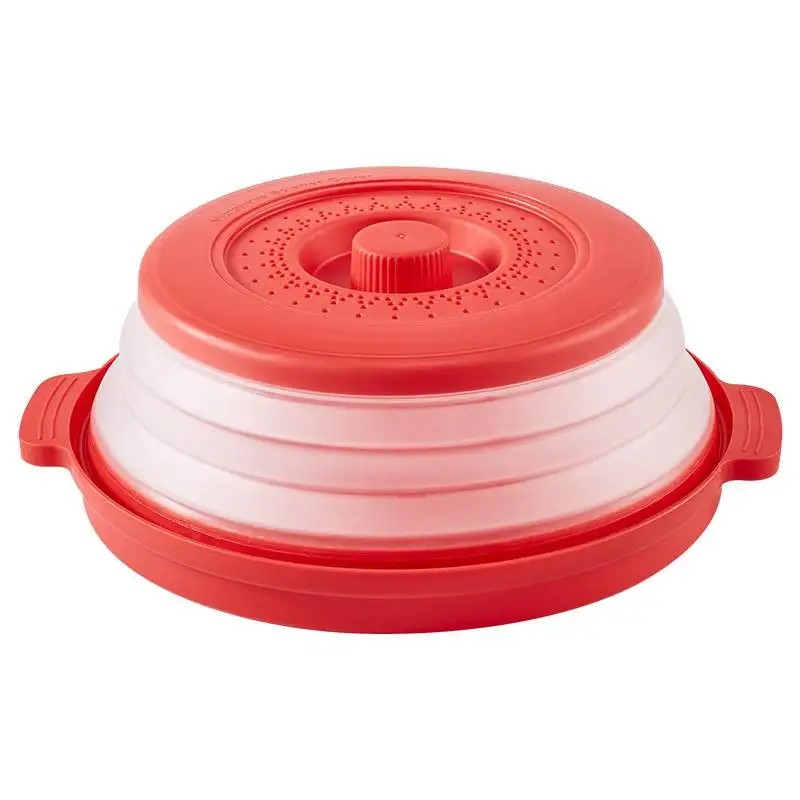 Collapsible Microwave Splatter Cover for Plates & Bowls – Foldable