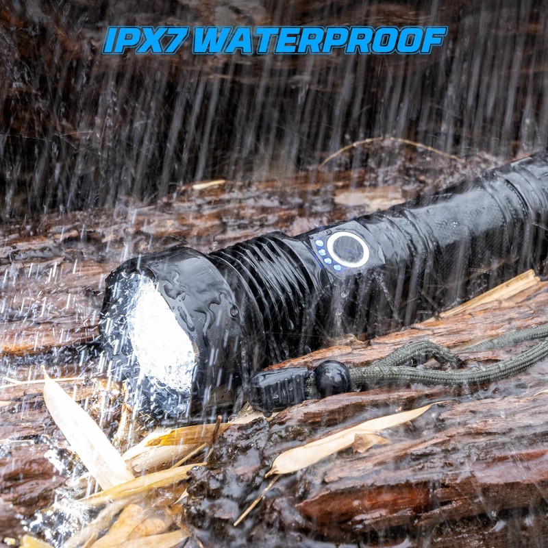 MILAOSHU Rechargeable Flashlights 90000 High Lumens - 2 Pack, Super