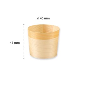FRANZ MENSCH NatureStar Organic Finger Food Bowls, Round, Wood, Natural, Height: 4.5 cm, Diameter: 4.5 cm, Pack of 500