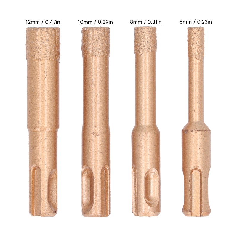 4PCS Brazed Hole Saw Kit Triangle Shank Tile Hole Opener