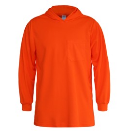 Besentinels High Visibility Shirts for Men High Vis Shirts with Long Sleeve, Reflective Work Shirts for Men, Construction Work, Comfortable, Meets ANSI, LMWY-Orange-2XL
