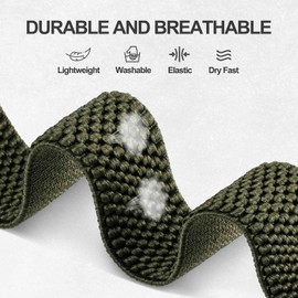 ANNEFIT Elastic Nylon Watch Straps 16 mm 17 mm 18 mm 19 mm 20 mm 22 mm 24 mm, Quick Release Bracelet Adjustable for Men Women, Nylon, No gemstone