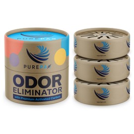 PUREPAX Deodorizer for Fridge, Freezer, and Lockers – More Effective Than Baking Soda – Compact Activated Charcoal Odor Eliminator (3 Count)