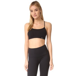 SPLITS59® Loren Bra for Women – Seamless Design – Round Neckline – Spaghetti Straps – 92% Nylon Black MD-LG One Size