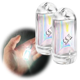 DOKeep USB Mini LED Lanterns, 2 Pack Waterproof EDC Keychain LED Flashlight for Camping Rechargeable Battery Stick Light Maglite Hockey Dog Collar Flashlight for Nighttime Shift (2Pack White)