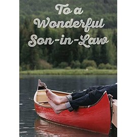 Sellers Publishing RSVP Bare Feet : Red Canoe Birthday Card for Son-in-Law