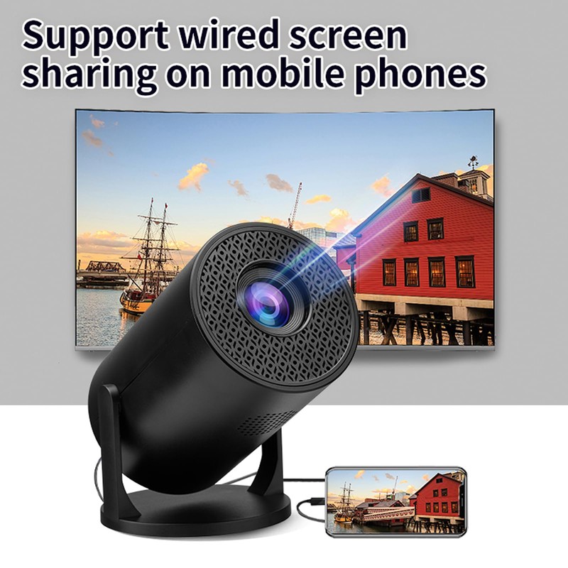 Portable 1080P Mini Projector with Bluetooth and WiFi, 270° Adjustable