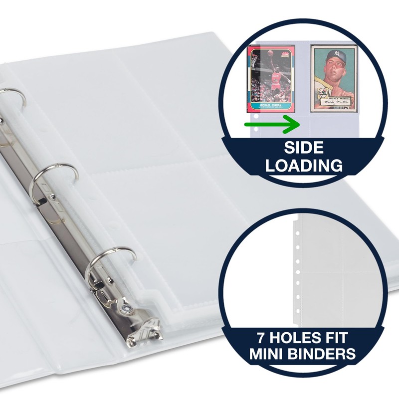 Samsill 50 Pack 4 Pocket Trading Card Sleeves, Holds 400