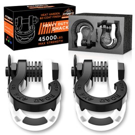 AUTOBOTS Tigertooth D Ring Shackles 45,000lb Break Strength, 3/4”Shackle D Rings Heavy Duty with 7/8 Pin for Tow Strap Winch Offroad Vehicle Recovery Accessories White