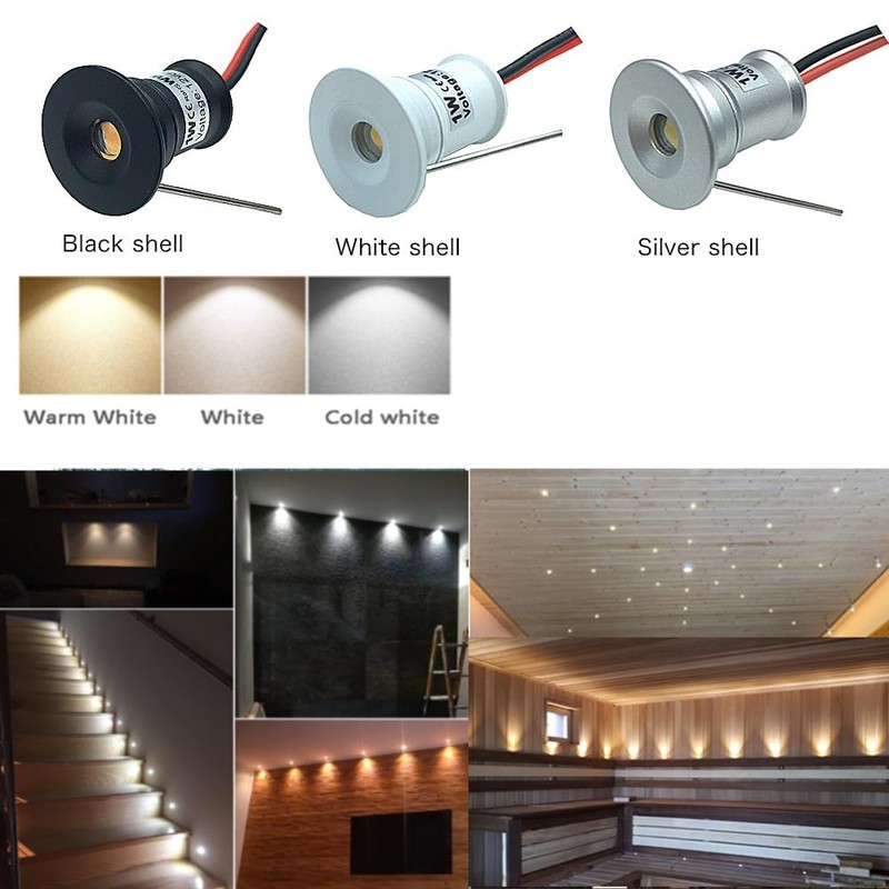 ruimeimei 9PCS 12V 1W Recessed Celling Light for Kitchen, Stairs,