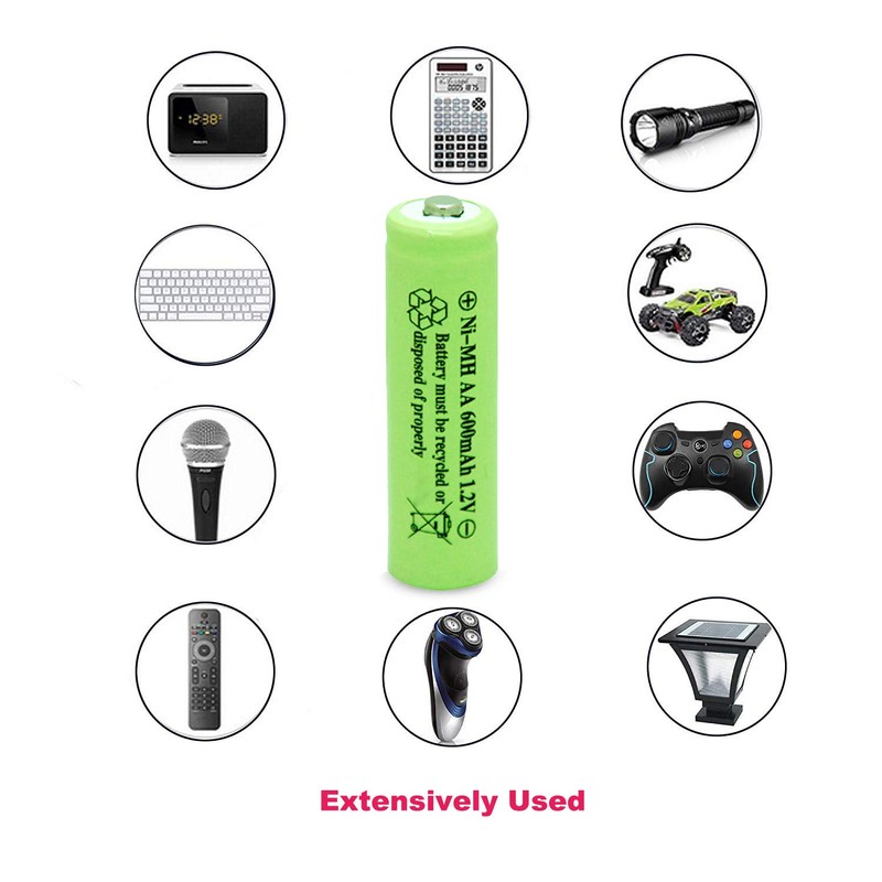 Ni-Mh AA 600mAh 1.2V Rechargeable Battery for Outdoor Solar Lights