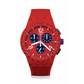 Swatch Unisex Casual Red Watch Plastic Quartz Primarily Red