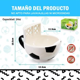 Tazas para Café Cerámica de Colores Diseño, Taza De Céramica para Café en Forma de Inodoro Sanitario WC, Baloncesto y Fútbol(400ml, Fútbol)