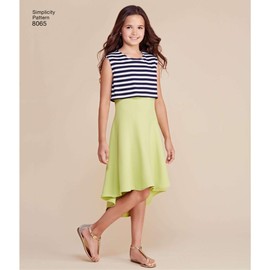 Simplicity US8065AA Girl's Plus or Popover Dress Sewing Pattern, Sizes 8.5-16.5