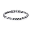 LUCKY2+7 Mens Bracelet - Stainless Steel Fold Over Clasp Franco