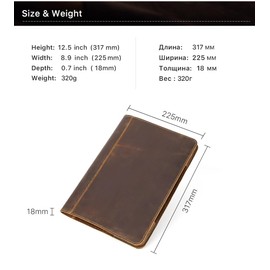 CONTACT'S FAMILY Macbook Air/Pro 13.3 inch Genuine Leather Laptop Sleeve Protective Folio Book Cover Compatible with MacBook Air/Pro (13.3 inch) (Coffee)