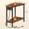 HOOBRO Wedge End Table with Charging Station, Recliner Wedge Side