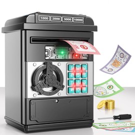 BLmukce Electronic Piggy Bank Money Saving Box ATM Toys, Educational Gift for 6 7 8 9 10 11 12 Year Old Girls & Boys